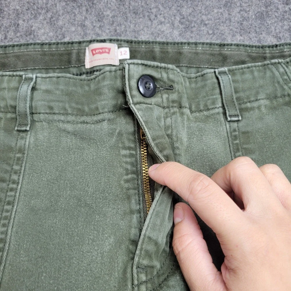 Levis Pants Womens 12 Green Casual Mid Rise Comfort Fit Straight Leg Preppy